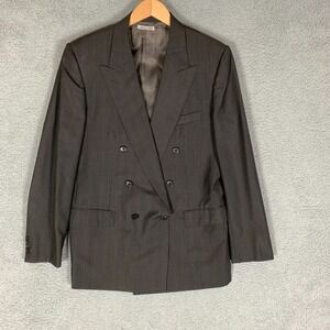 Belvest Blazer IT 52 US 40‎ Brown Double Breasted Wool Silk Jacket Sport Coat